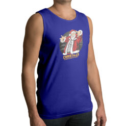 Canotta da uomo colore Blue Navy stampata in digitale con grafica DJ Santa da Digitalshirt