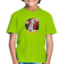 Maglietta girocollo da bambino colore Kiwi stampata in digitale con grafica DJ Santa da Digitalshirt