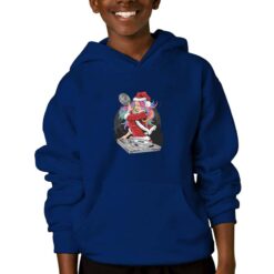 Felpa con cappuccio da bambino colore Blue Navy stampata in digitale con grafica Elfa dj da Digitalshirt