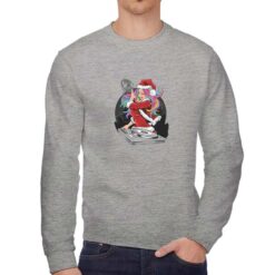 Felpa girocollo da uomo colore Grigio Melange stampata in digitale con grafica Elfa dj da Digitalshirt