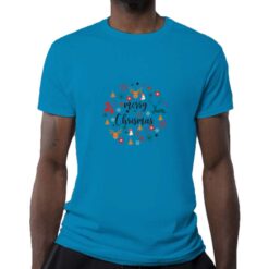 Maglietta da uomo colore Atoll stampata in digitale con grafica Natale cerchio da Digitalshirt