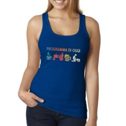 Canotta da donna colore Blue Navy stampata in digitale con grafica Programma del giorno da Digitalshirt