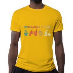 Maglietta da uomo colore Giallo stampata in digitale con grafica Programma del giorno da Digitalshirt