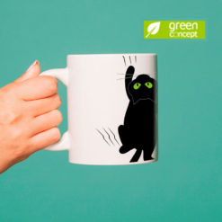 Tazza in ceramica stampata in digitale con grafica Gatto nero da Digitalshirt