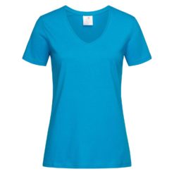 Maglietta scollo V celeste cotone |digitalshirt