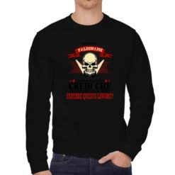 Felpa girocollo da uomo colore Nero stampata in digitale con grafica Sono un falegname da Digitalshirt