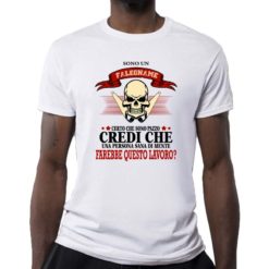 Maglietta da uomo colore Bianco stampata in digitale con grafica Sono un falegname da Digitalshirt