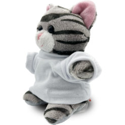 pupazzo di peluche gatto tre quarti con maglietta personalizzabile digitalshirt